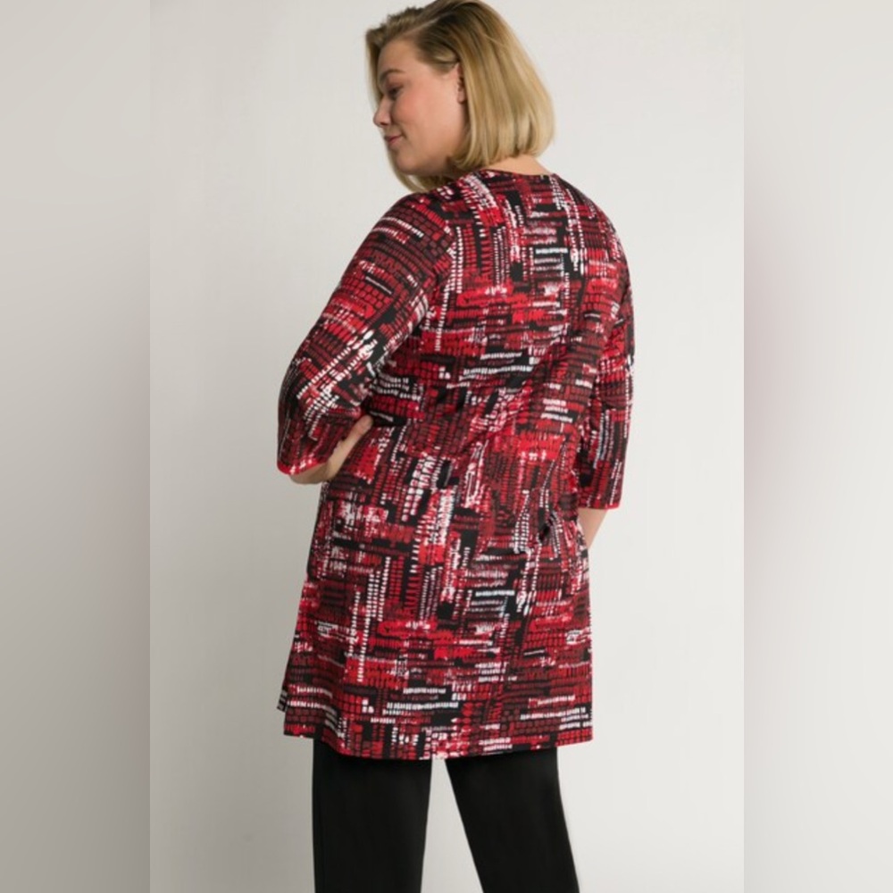 Ulla Popken Red and Black 28/30 Women's Tunic Top - Picture 12 of 12